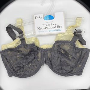 NWT 2 pack Lace bras with underwire 32 G